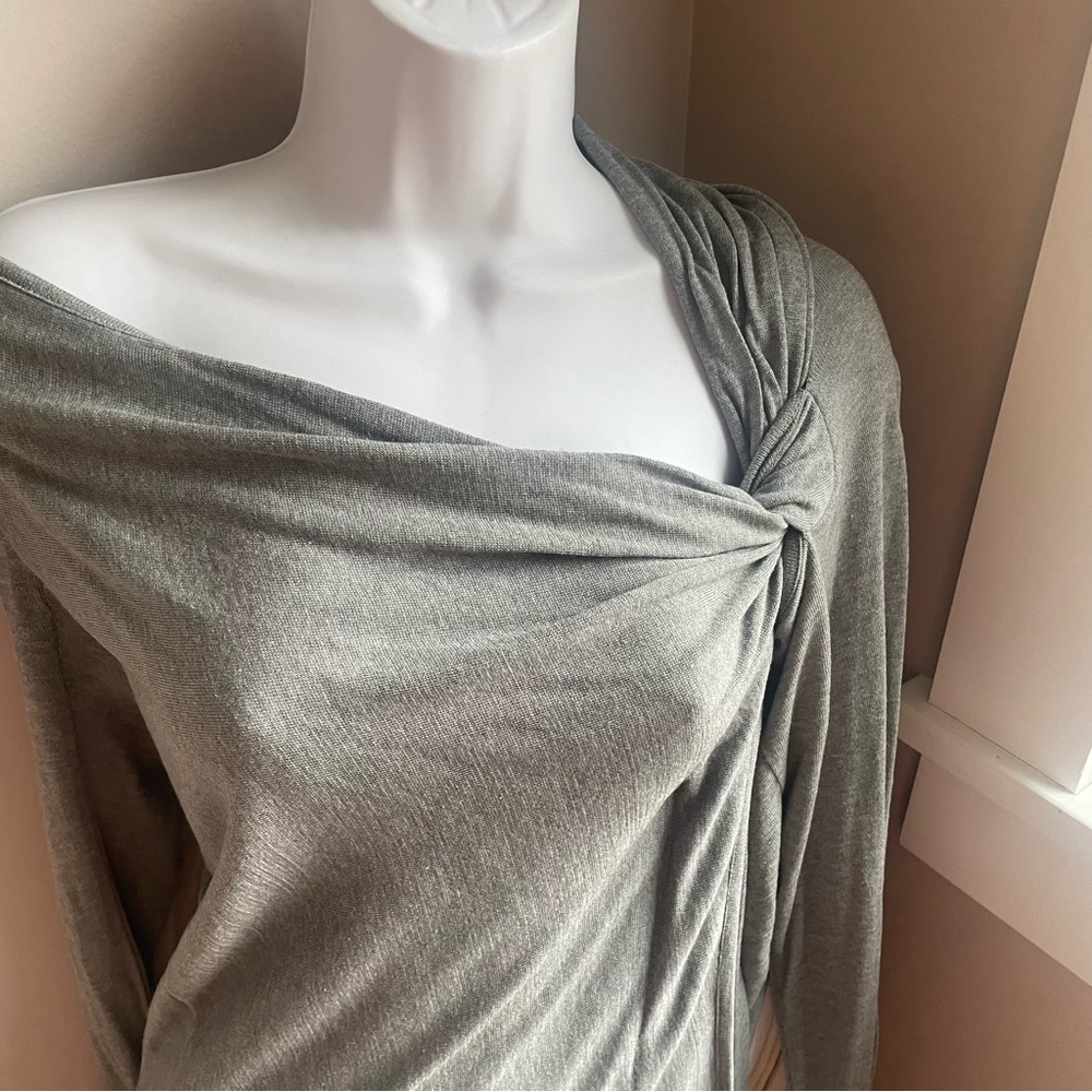 LAMB Heather grey silk and cashmere t shirt - Picture 2 of 8